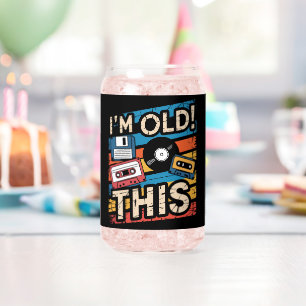 Ich bin diese alte bunte Retro-Musik-Nostalgie Dosenglas