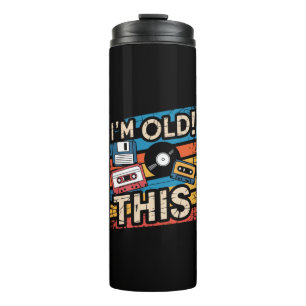 Ich bin diese alte bunte Retro-Musik-Nostalgie Thermosbecher