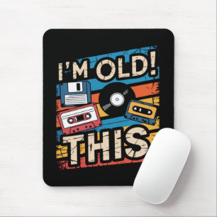 Ich bin diese alte farbenfrohe Retro-Musik-Nostalg Mousepad