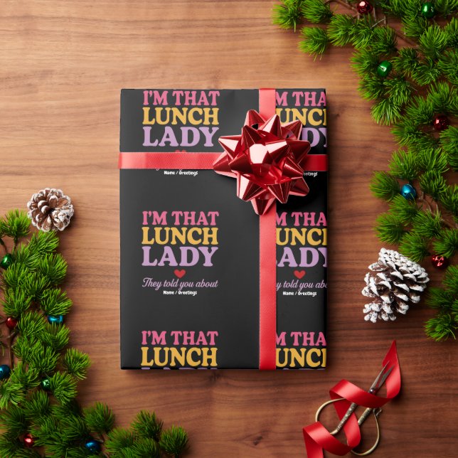 Ich bin diese Lunch Lady, die sie dir über lustige Geschenkpapier (Feiertagsgeschenk)