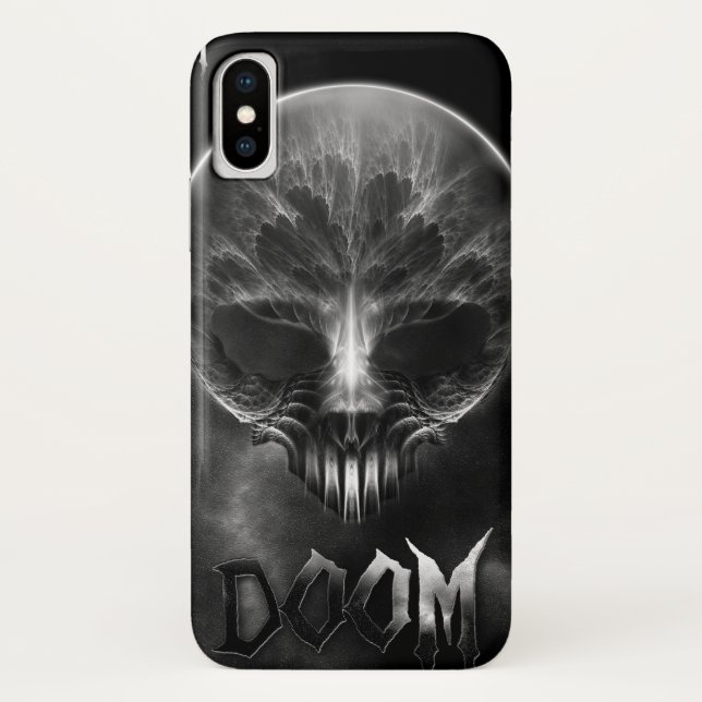 Ich bin Doom-Fraktal-Schädel Case-Mate iPhone Hülle (Rückseite)