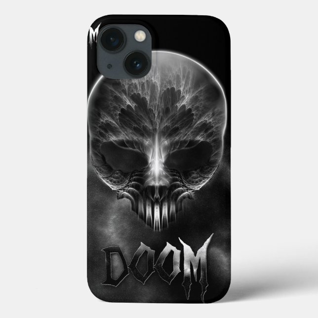 Ich bin Doom Fraktal Skull Case-Mate iPhone Hülle (Rückseite)