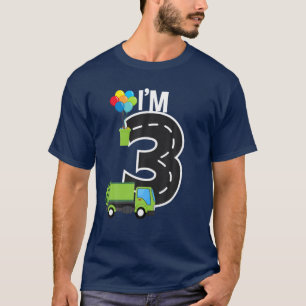 Ich bin drei Jahre alt Geburtstag Junge Müllwagen T-Shirt