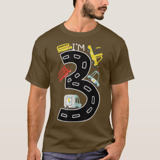 Ich bin drei Jahre alt Geburtstag Junge Müllwagen  T-Shirt
