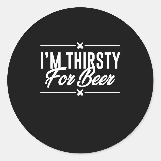 Ich bin Dry für Bier Runder Aufkleber (Vorderseite)