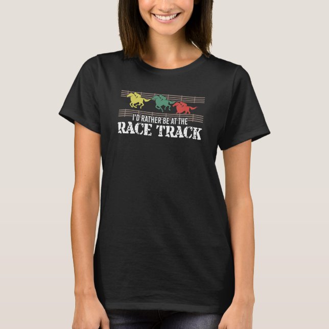 Ich bin eher auf dem Rennpferd T-Shirt (Vorderseite)
