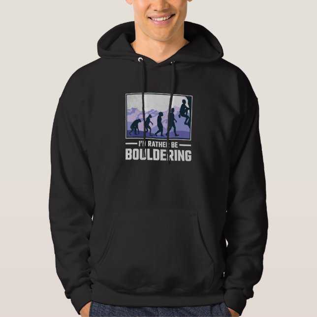Ich bin eher bouldering rock Climbing Hoodie (Vorderseite)