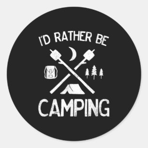 Ich bin eher Camping für Camper Wanderer außerhalb Runder Aufkleber