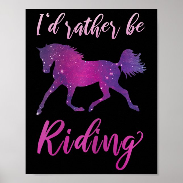 Ich bin eher Reitpferd auf dem Pferderücken Poster (Vorne)
