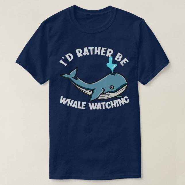 Ich bin eher Whale, der den blauen Hasen guckt T-Shirt (Design vorne)