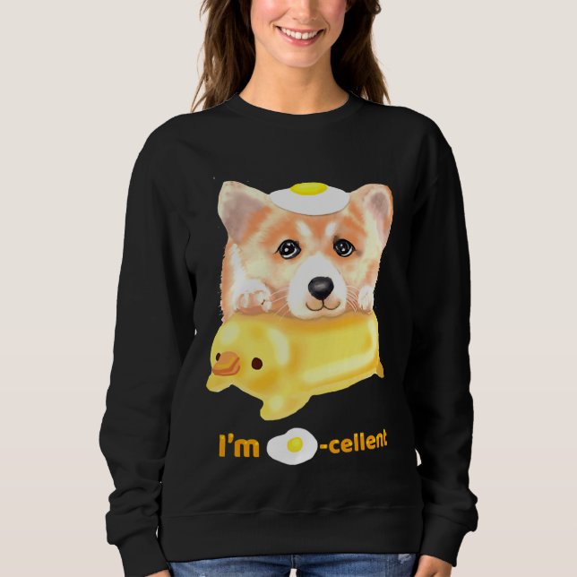 Ich bin eig Cellent Excellent Corgi Sweatshirt (Vorderseite)