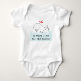 ICH BIN EIN AQUAHOLIC WALE Baby Jersey Bodysuit Baby Strampler