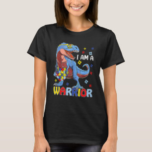 Ich bin ein Autismus-Krieger Familie Trex Dinosaur T-Shirt