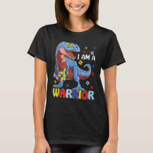 Ich bin ein Autismus-Krieger Familie Trex Dinosaur T-Shirt