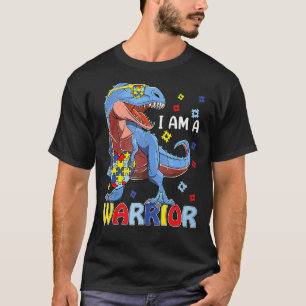 Ich bin ein Autismus-Krieger Familie Trex Dinosaur T-Shirt