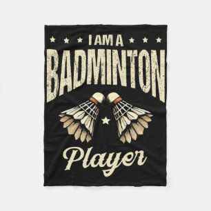 Ich bin ein Badminton Player Racket Shuttle 1 Fleecedecke