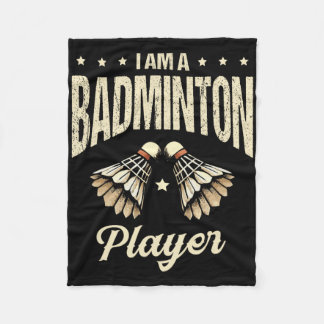 Ich bin ein Badminton Player Racket Shuttle 1 Fleecedecke