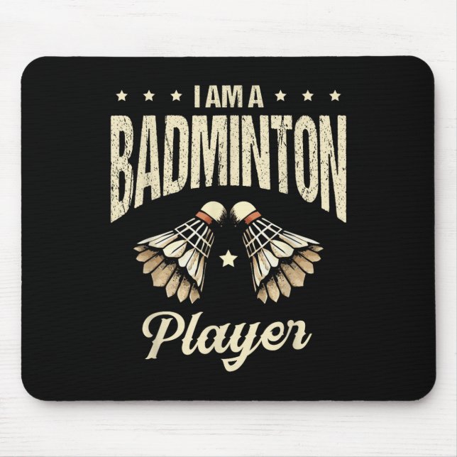 Ich bin ein Badminton Player Racket Shuttle Mousepad (Vorne)