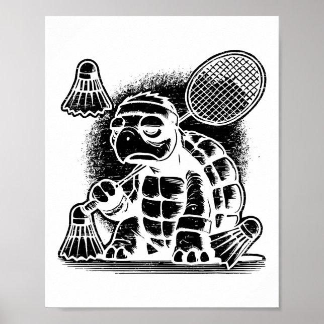 Ich bin ein Badminton Player Racket Shuttle Poster (Vorne)