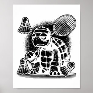 Ich bin ein Badmintonspieler Schläger Shuttle Poster