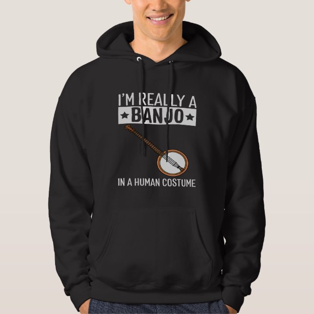 Ich bin ein Banjo in menschlicher Kostümmusik Hoodie (Vorderseite)