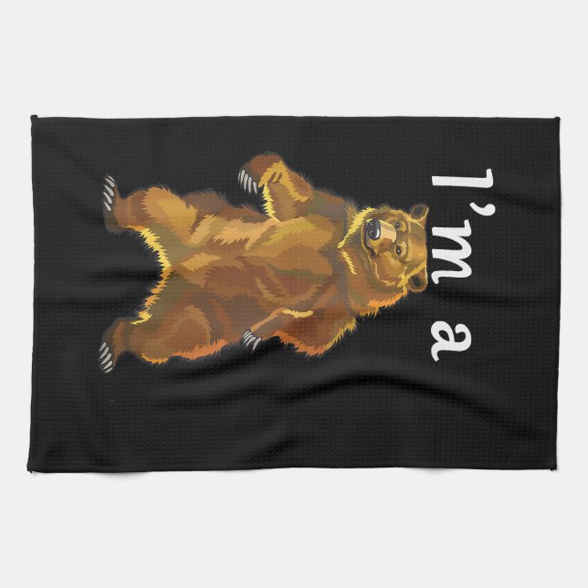 Ich bin ein Bärengrizzly und ein brauner Bär Geschirrtuch (Horizontal)