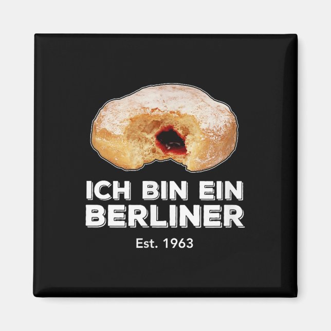 Ich bin Ein Berliner Rede Jelly Donut Wall Cold Magnet (Vorne)