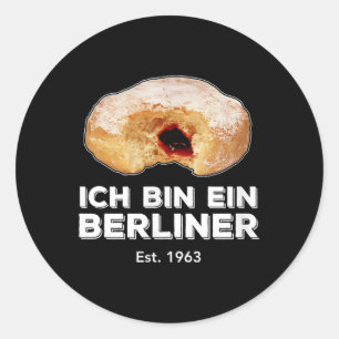 Ich bin Ein Berliner Rede Jelly Donut Wall Cold Runder Aufkleber