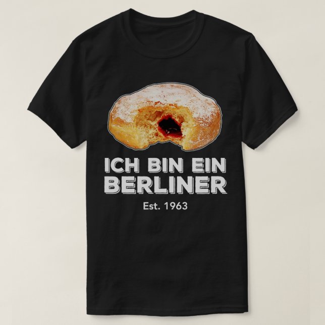 Ich bin Ein Berliner Rede Jelly Donut Wall Cold T-Shirt (Design vorne)