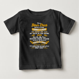 Ich bin ein Biker Chick Geschenk für Motorradliebh Baby T-shirt