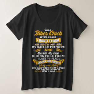 Ich bin ein Biker Chick Geschenk für Motorradliebh Große Größe T-Shirt