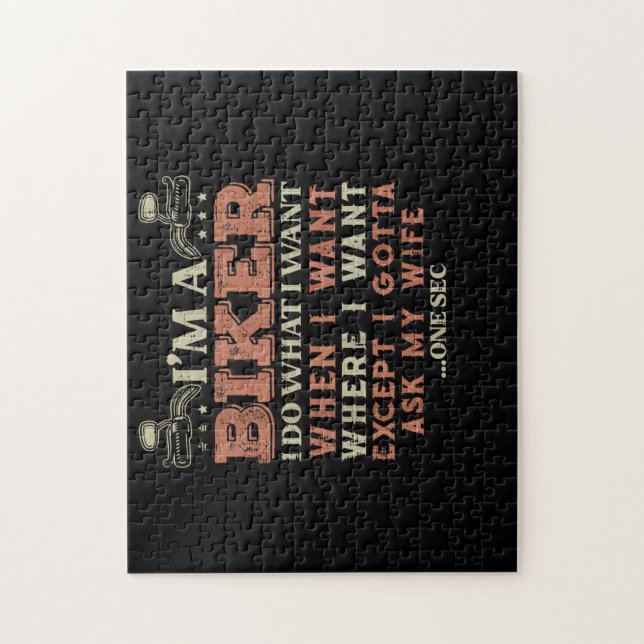 Ich bin ein Biker, ich mache, was ich will, lustig Puzzle (Vertikal)