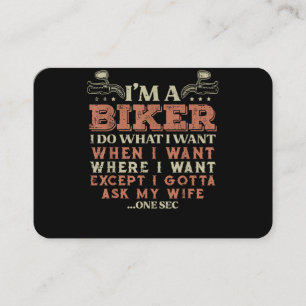 Ich bin ein Biker, ich mache, was ich will, lustig Visitenkarte