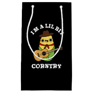Ich bin ein bisschen Corntry Funny Mais Pun Dark B Kleine Geschenktüte