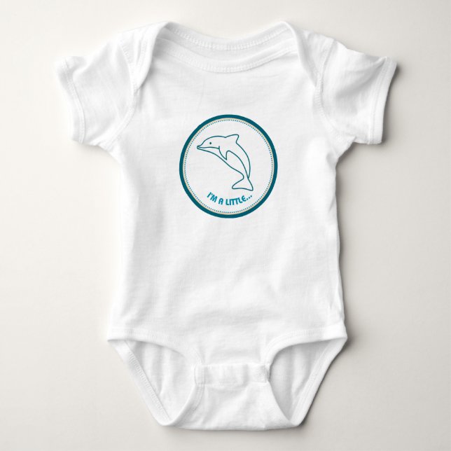 Ich bin ein bisschen.. DELFIN! Baby Bodysuit Strampler (Vorderseite)