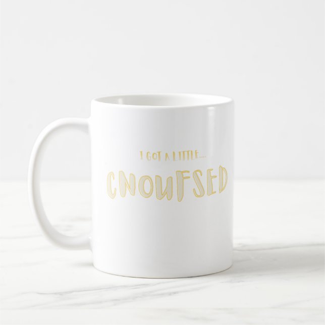 Ich bin ein bisschen verwirrt Lustige Typografie Kaffeetasse (Links)