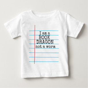 "Ich bin ein BOOK DRAGON nicht ein Wurm" auf Noteb Baby T-shirt
