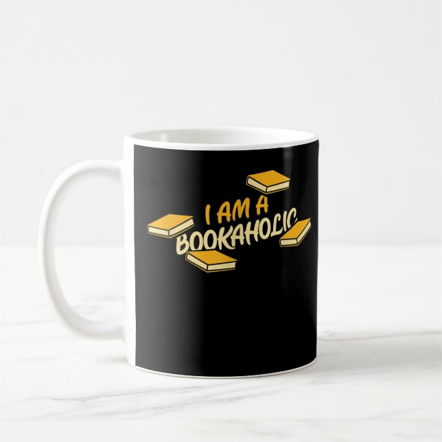 Ich bin ein Bookaholischer Buchliebhaber T - Shirt Kaffeetasse (Links)