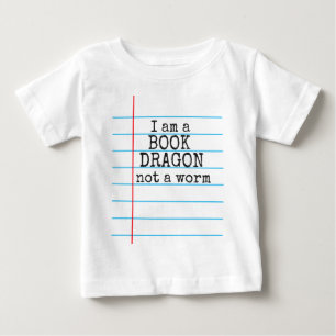 "Ich bin ein BUCH-DRACHE nicht ein Wurm" auf Baby T-shirt