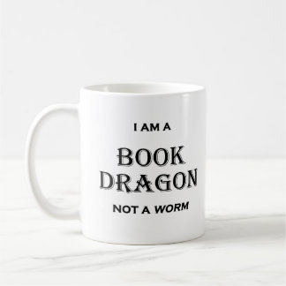 Ich bin ein Buch-Drache nicht ein Wurm Kaffeetasse