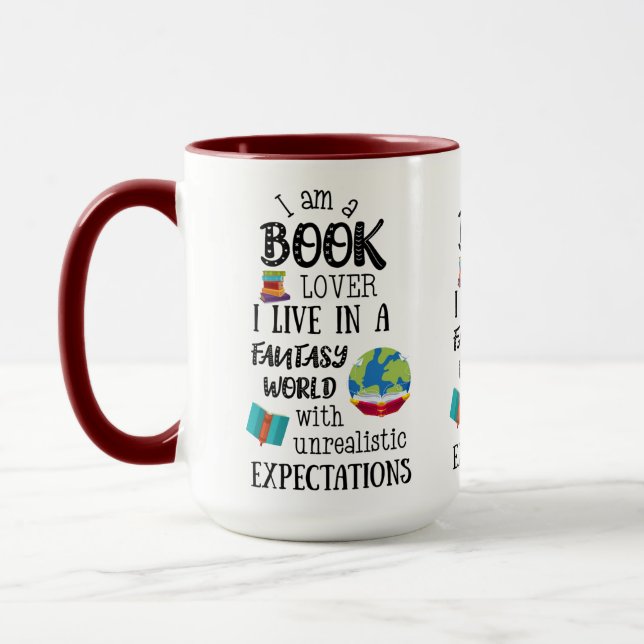 Ich bin ein Buch in einer Fantasiewelt Tasse (Links)