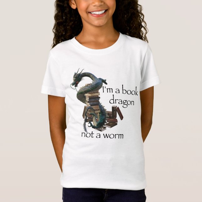 Ich bin ein Buchdrache, kein Wurm T-Shirt (Vorderseite)