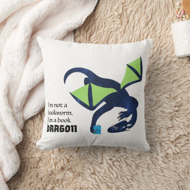 Ich bin ein Buchdrache Kissen (Decke)