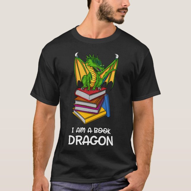 Ich bin ein Buchdrache T-Shirt (Vorderseite)