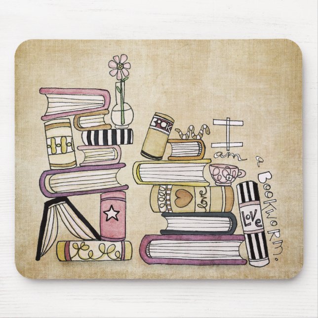 Ich bin ein Bücherwurm Mousepad (Vorne)