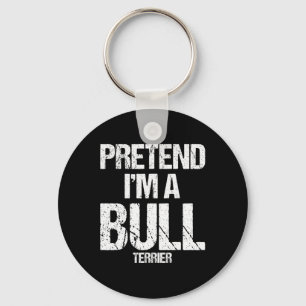 Ich bin ein Bull Terrier Funny Halloween-Hundekost Schlüsselanhänger