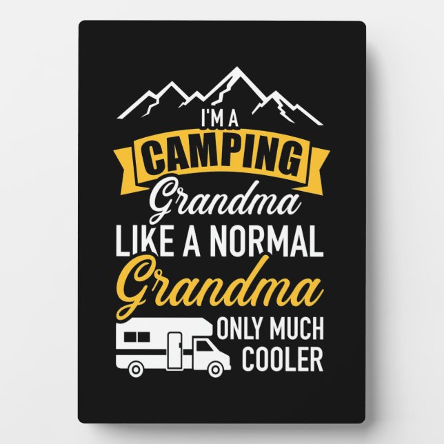 Ich bin ein Camping Oma Fotoplatte (Vorderseite)