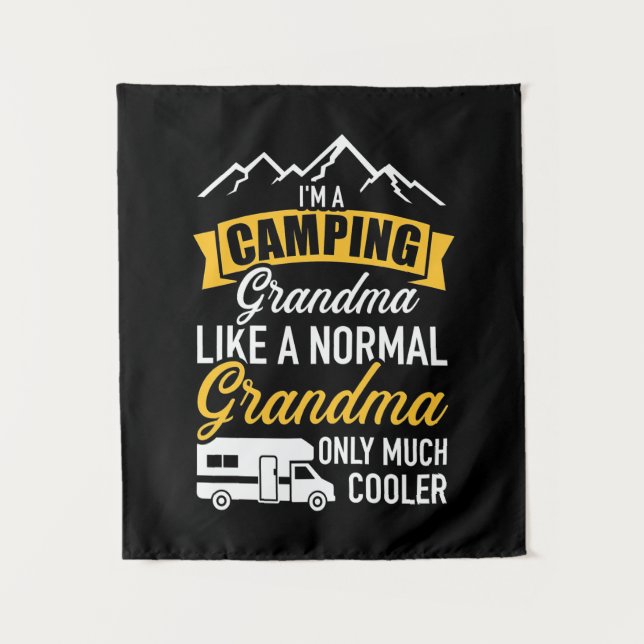 Ich bin ein Camping Oma Wandteppich (Vorderseite)