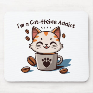 Ich bin ein Cat-ffeine-Süchtiger Mousepad