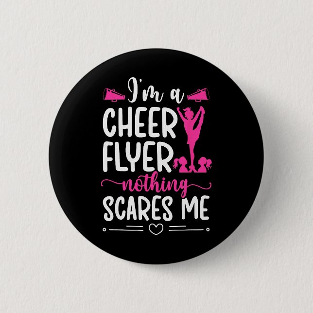 Ich bin ein Cheer Flyer Cheerleading Flyer Cheerle Button (Vorderseite)